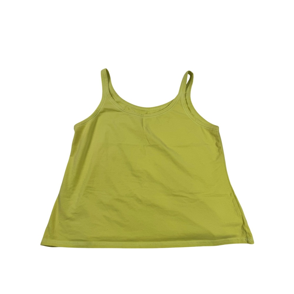 Eileen Fisher Womens XL Lime Green Organic Cotton Lycra Tank Top USA